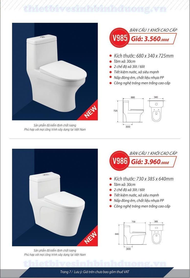 Bồn cầu liền khối Italy VINCY V985